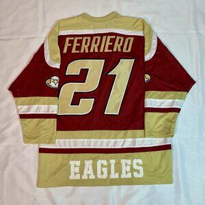 2008 Boston College BC Eagles BENN FERRIERO 21 Hockey Jersey Size XXL Colosseum